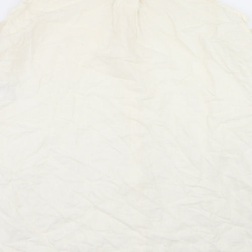 Silence + Noise Womens Ivory   Basic Button-Up Size L  - Cut Out Shoulder