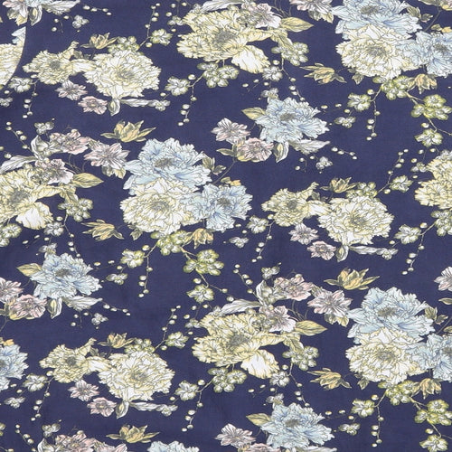 H&M Womens Blue Floral  Basic Blouse Size 12