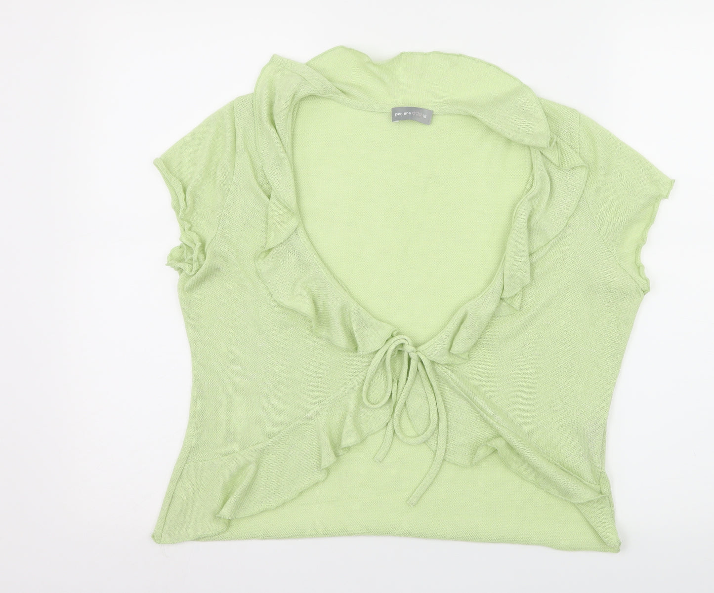 Per Una Womens Green   Cardigan Jumper Size 18