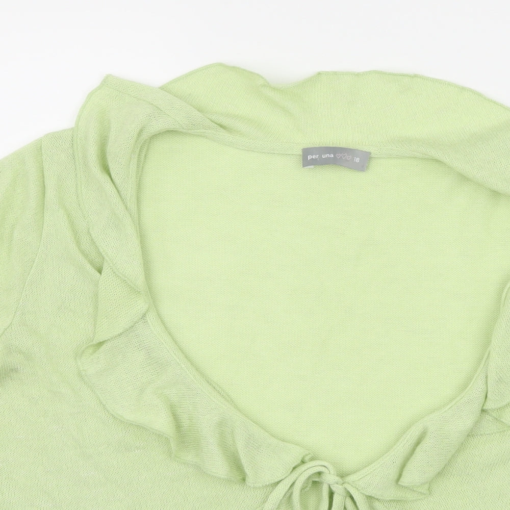 Per Una Womens Green   Cardigan Jumper Size 18