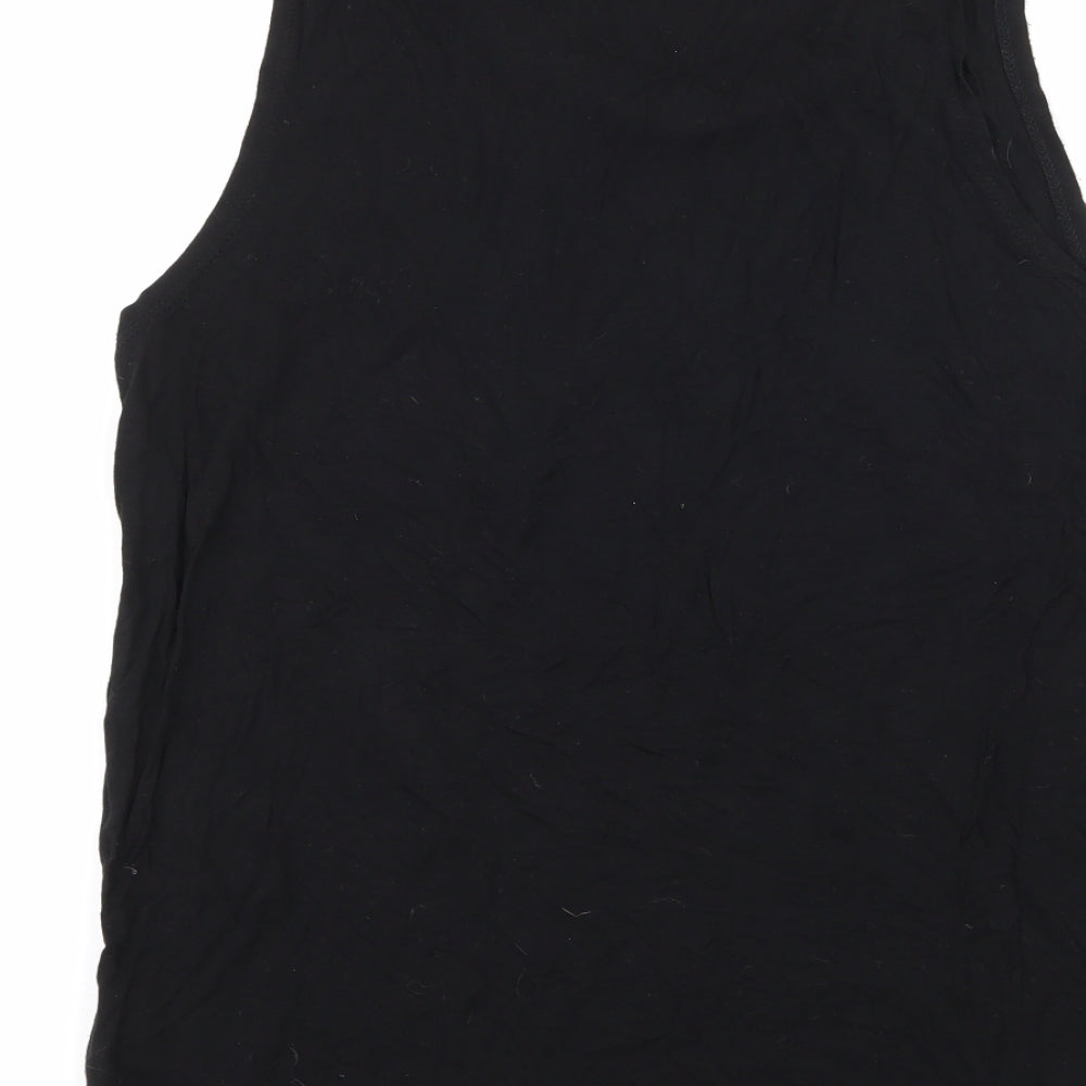 H&M Womens Black  Jersey Basic Tank Size M  - Embellished Neckline