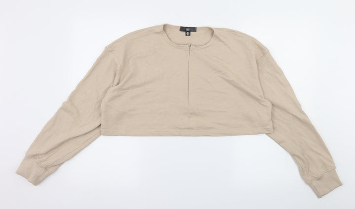 Missguided Womens Beige Jersey Pullover Sweatshirt Size 8 - Copped