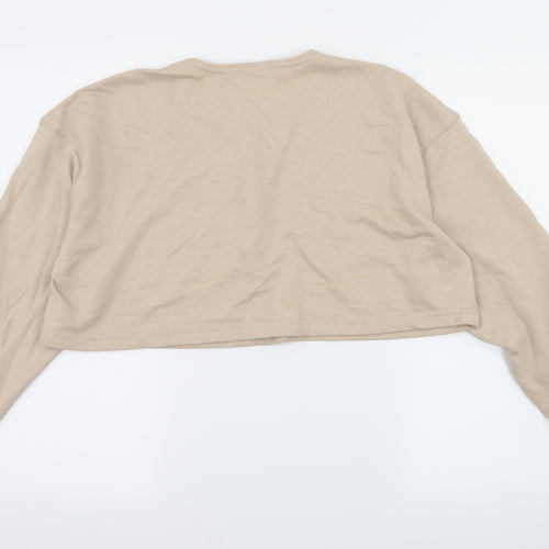 Missguided Womens Beige  Jersey Pullover Sweatshirt Size 8  - Copped