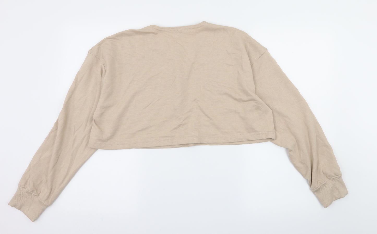 Missguided Womens Beige  Jersey Pullover Sweatshirt Size 8  - Copped