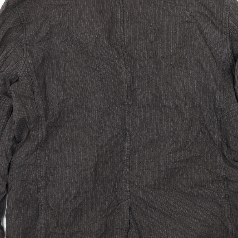 Gap Mens Grey Striped Denim Jacket Blazer Size L