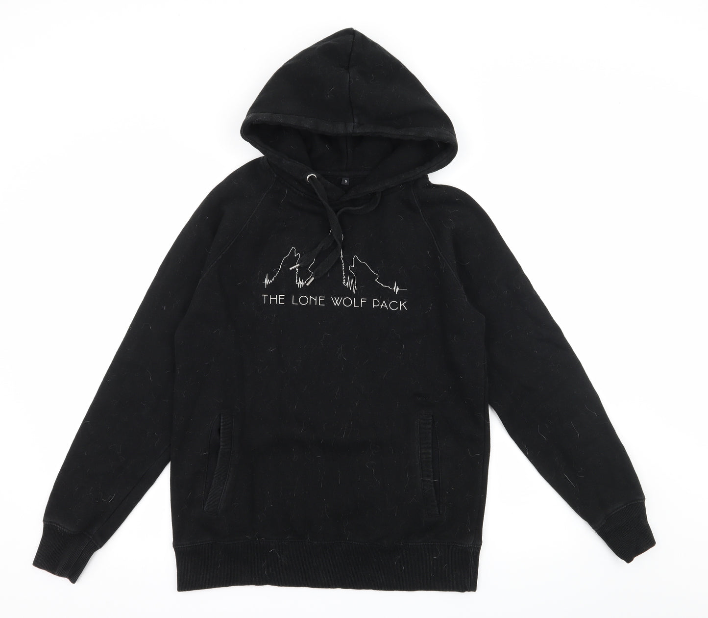 Lone Wolf Mens Black  Jersey Pullover Hoodie Size S  - The Lone wolf pack