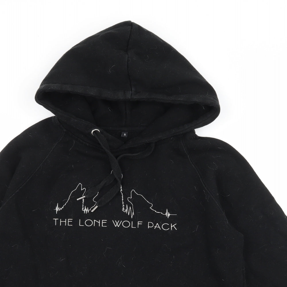 Lone Wolf Mens Black  Jersey Pullover Hoodie Size S  - The Lone wolf pack