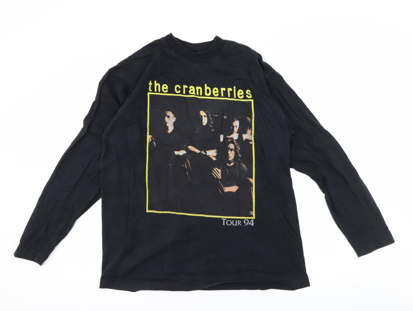 Preworn Mens Black  Jersey  T-Shirt Size L  - The Cranberries