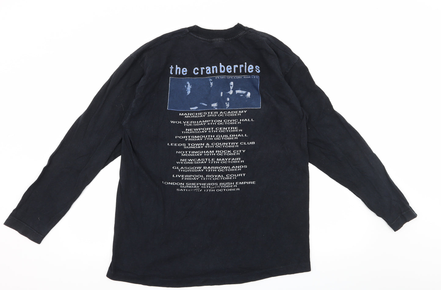 Preworn Mens Black  Jersey  T-Shirt Size L  - The Cranberries