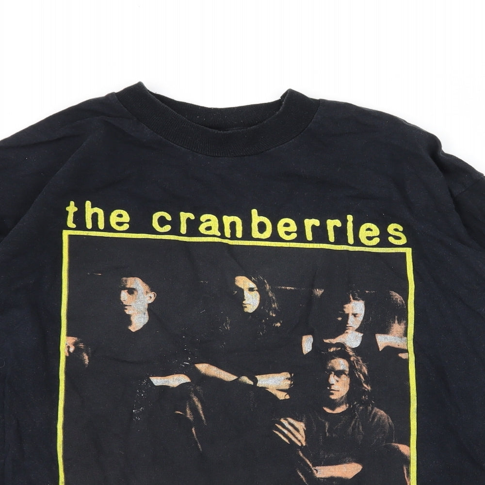 Preworn Mens Black  Jersey  T-Shirt Size L  - The Cranberries