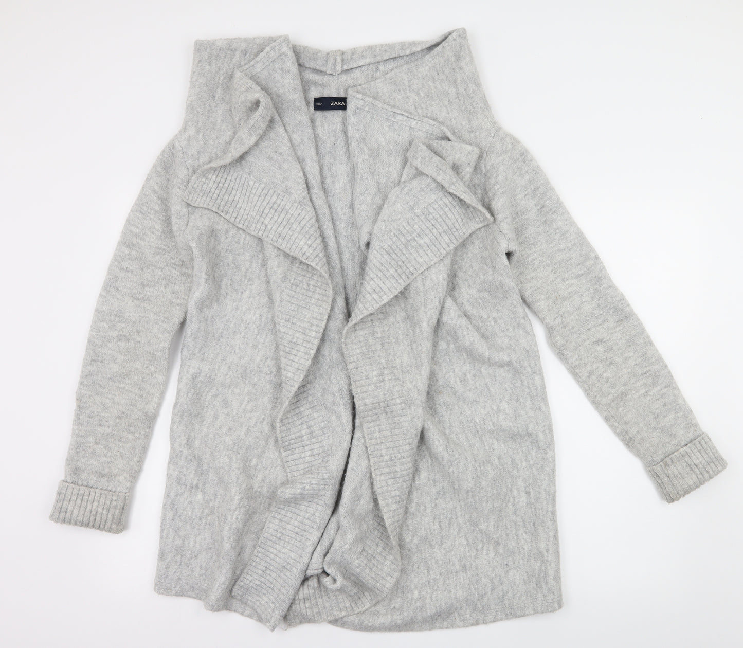Zara Womens Grey  Knit Cardigan Jumper Size M