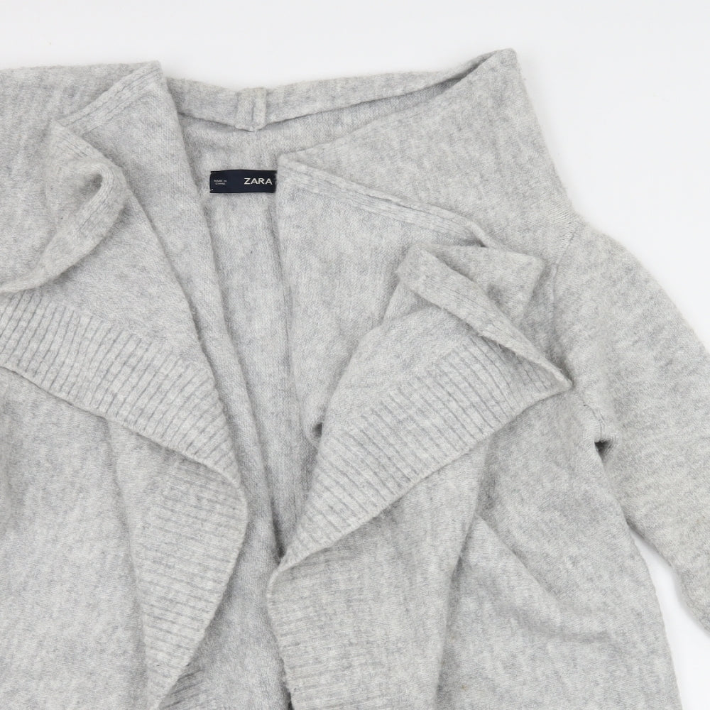 Zara Womens Grey  Knit Cardigan Jumper Size M
