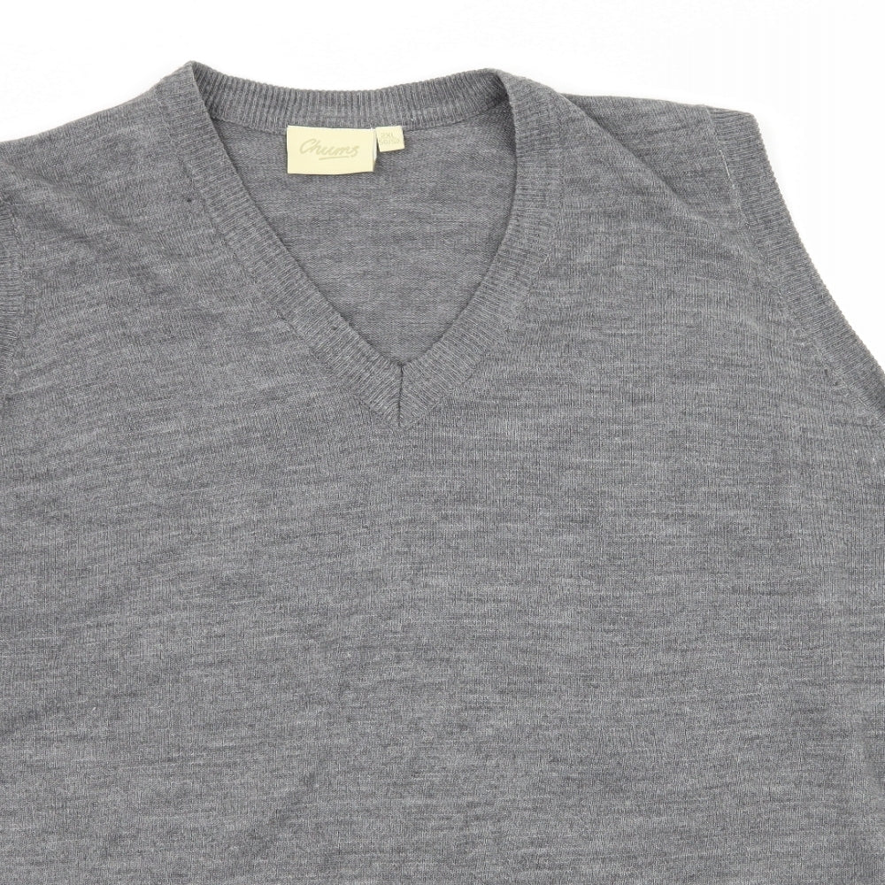 Chums Mens Grey  Knit Pullover Jumper Size 2XL