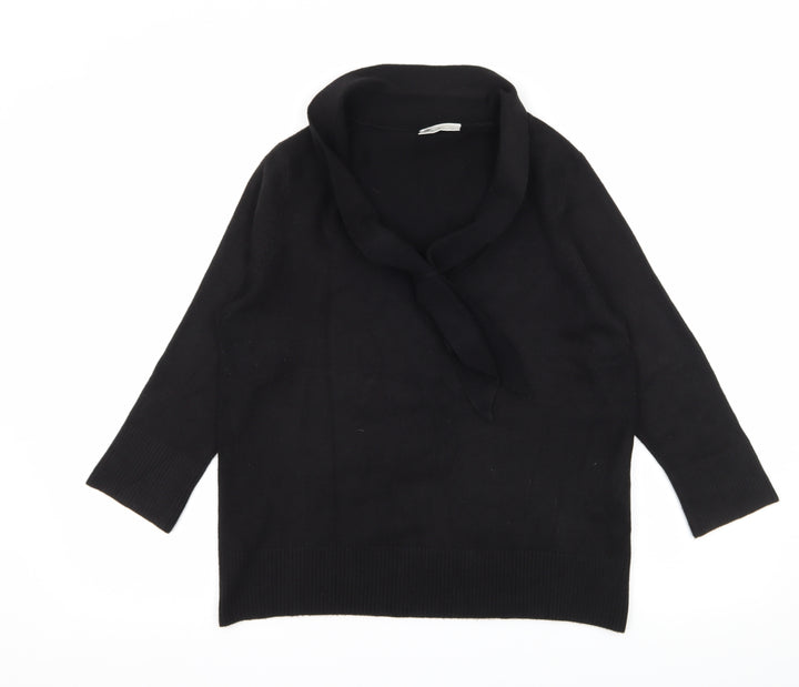 BHS Womens Black  Knit Pullover Jumper Size 14  - Tie Detail