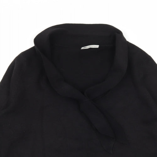 BHS Womens Black  Knit Pullover Jumper Size 14  - Tie Detail