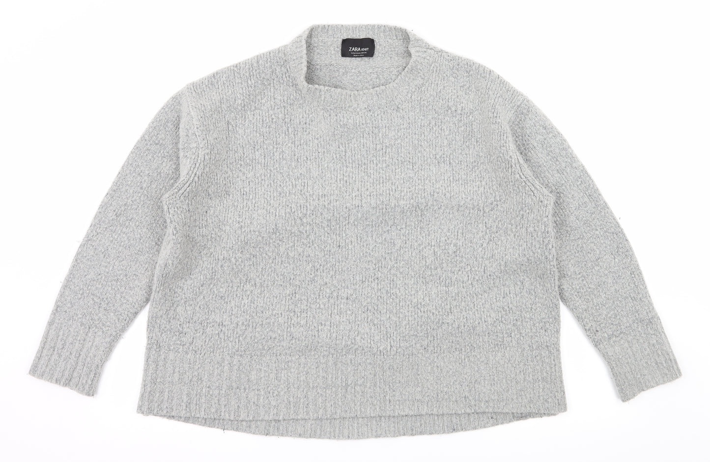 Zara Womens Grey  Knit Pullover Jumper Size M