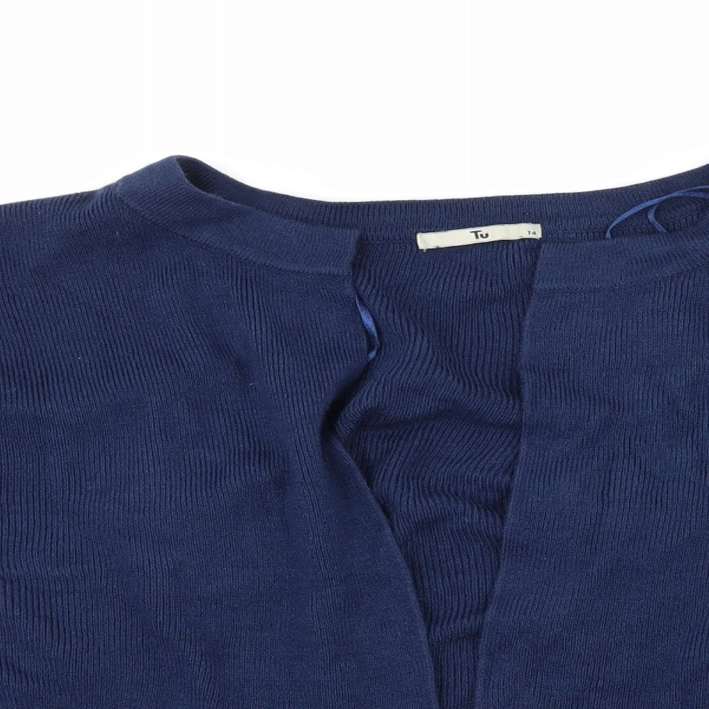 TU Womens Blue  Knit Cardigan Jumper Size 14