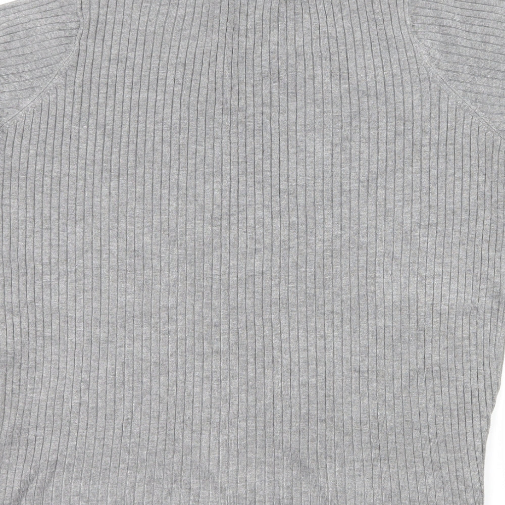 TU Womens Grey  Knit Basic T-Shirt Size 12
