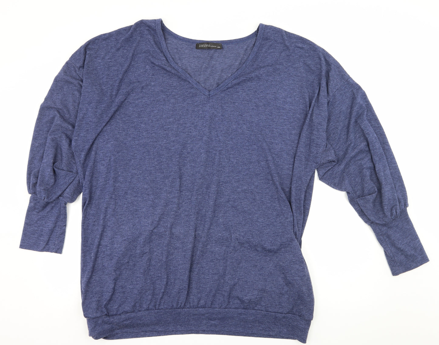 Zanzea Womens Blue  Jersey Basic T-Shirt Size 2XL