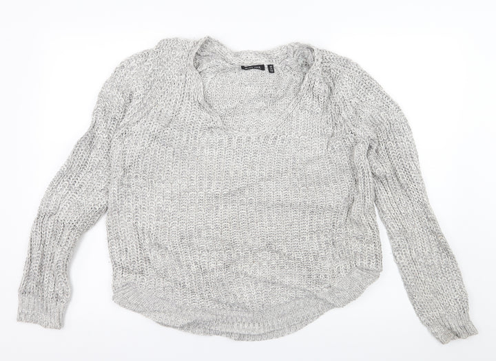 Brave Soul Womens Grey  Knit Pullover Jumper Size 14