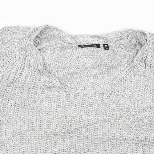Brave Soul Womens Grey  Knit Pullover Jumper Size 14