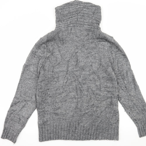 Topman Mens Grey  Knit Cardigan Jumper Size M