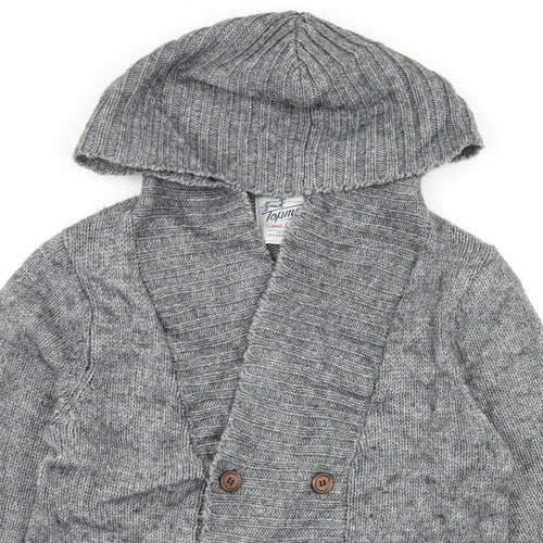 Topman Mens Grey  Knit Cardigan Jumper Size M