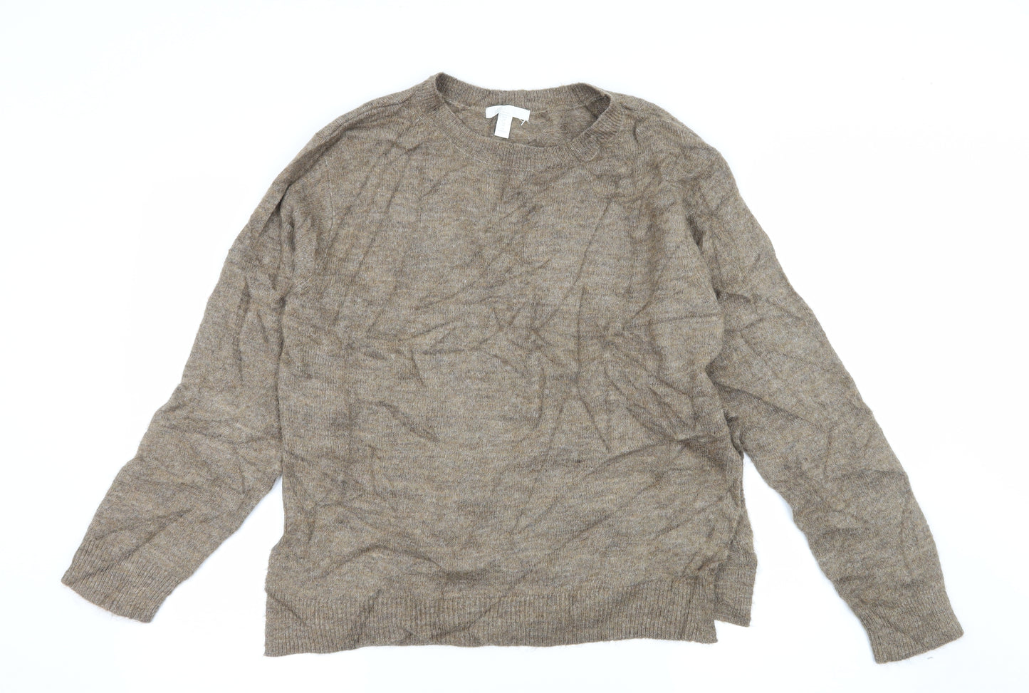 H&M Womens Brown  Knit Pullover Jumper Size XS