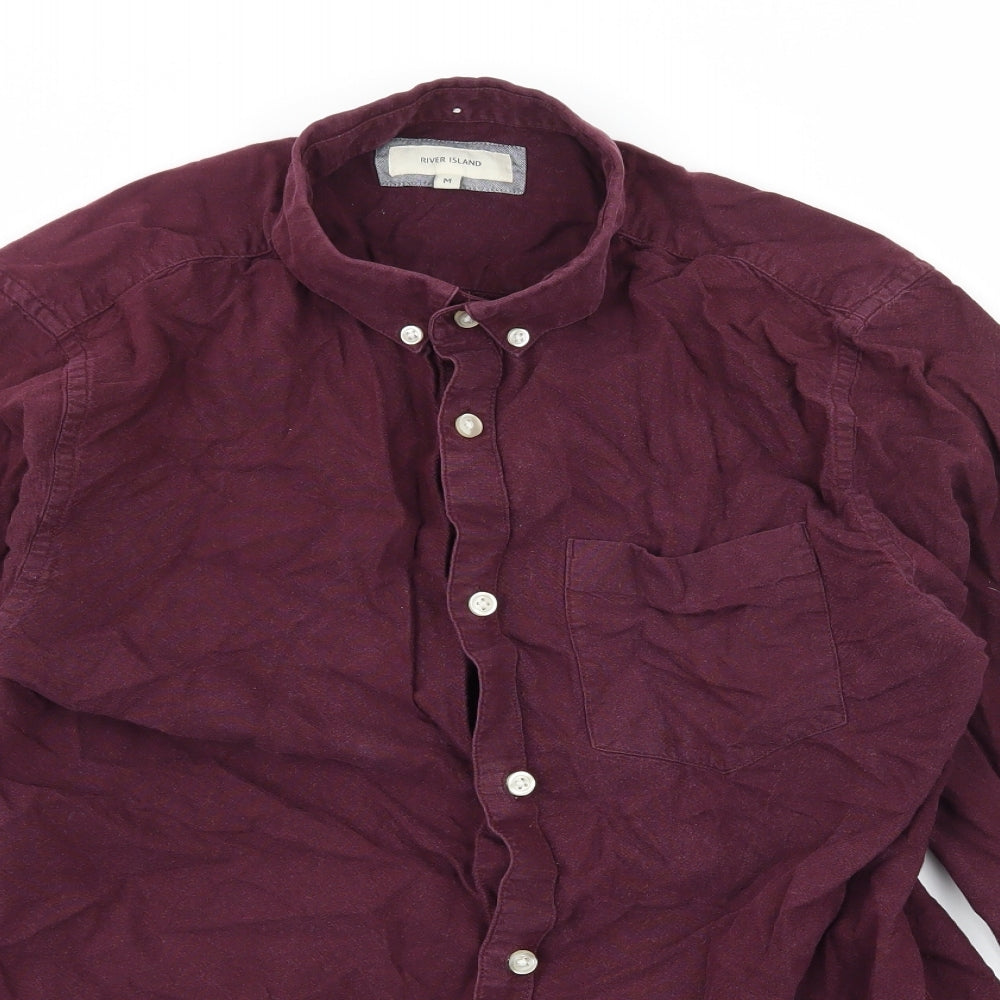River Island Mens Purple    Button-Up Size M