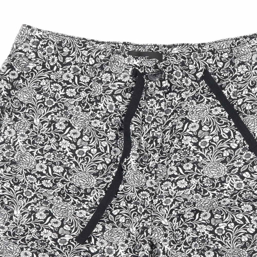 NEXT Womens Black Floral  Bermuda Shorts Size 10