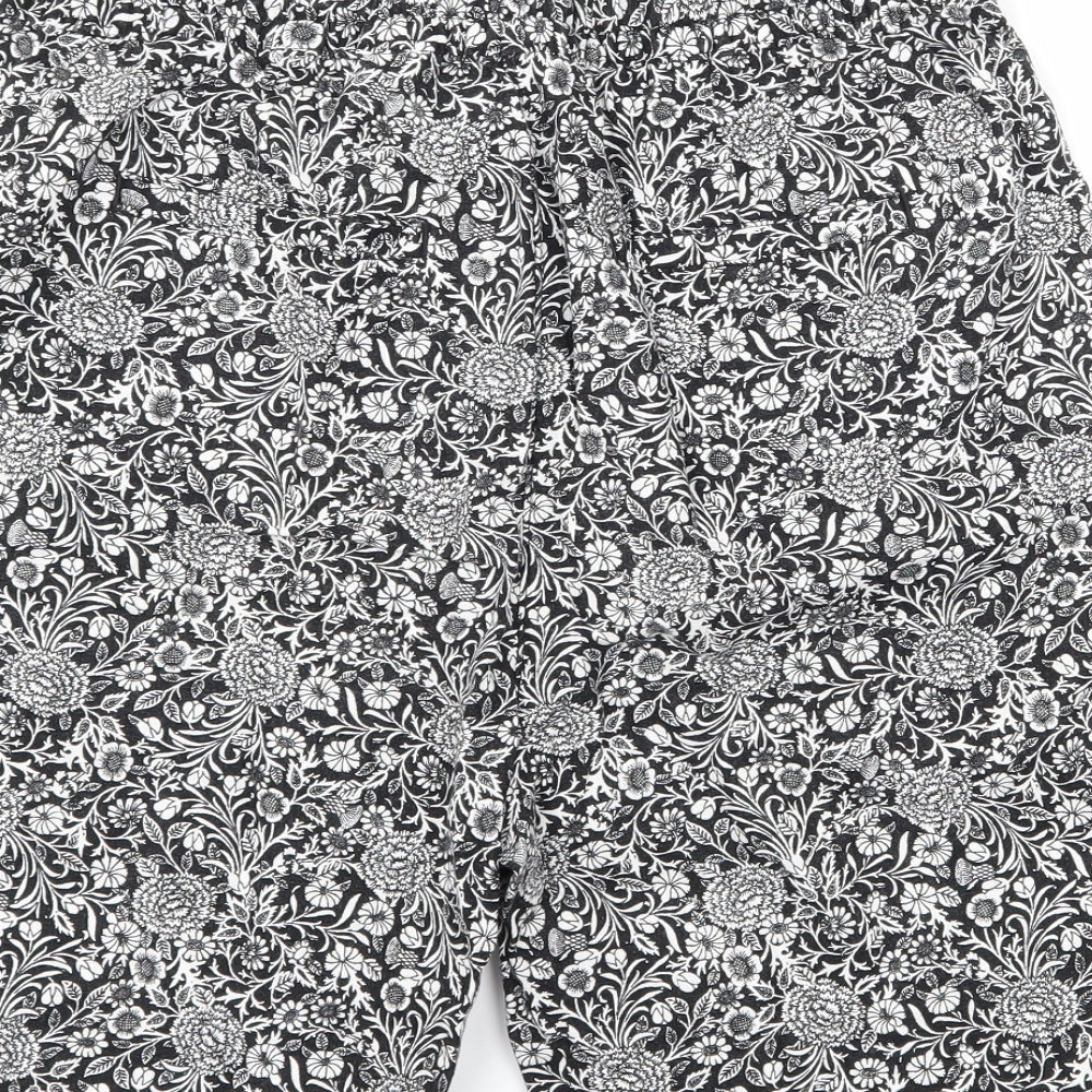 NEXT Womens Black Floral  Bermuda Shorts Size 10