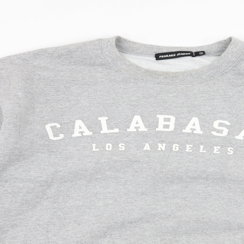Pharaoh London Mens Grey  Jersey Pullover Sweatshirt Size S  - Calabasa