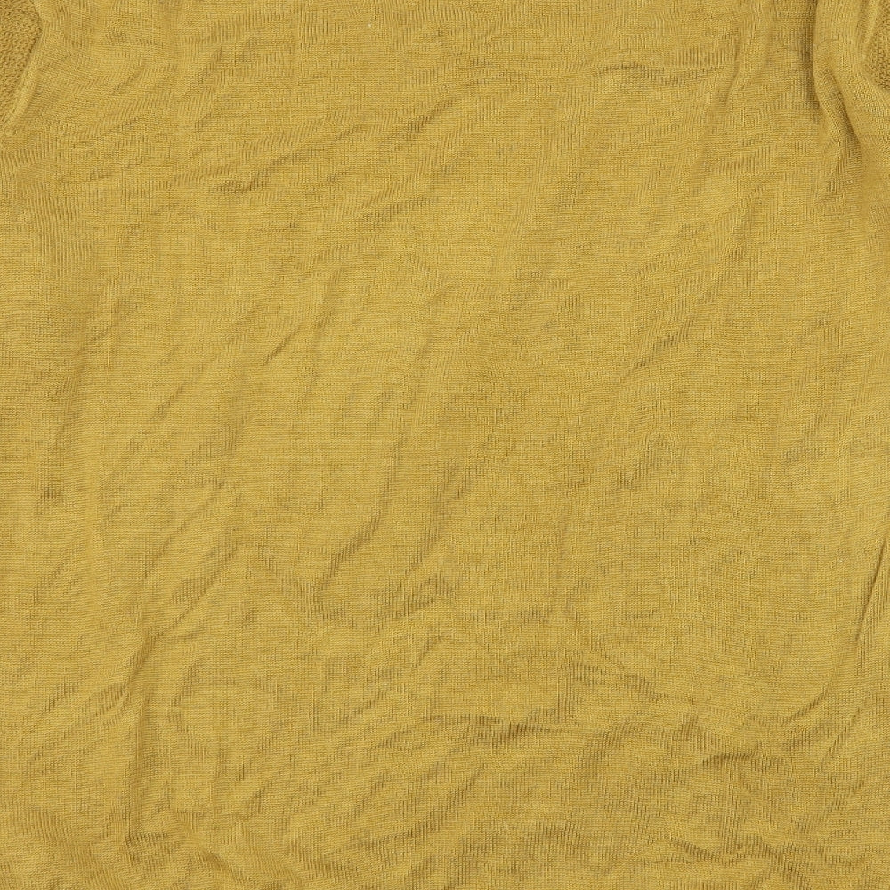 Man B Collection Mens Yellow Geometric Knit Pullover Jumper Size L