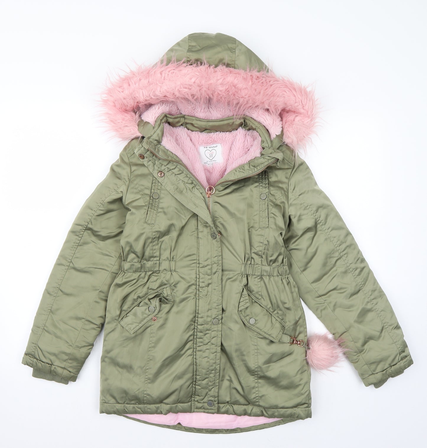 Primark Girls Green   Jacket Coat Size 10-11 Years