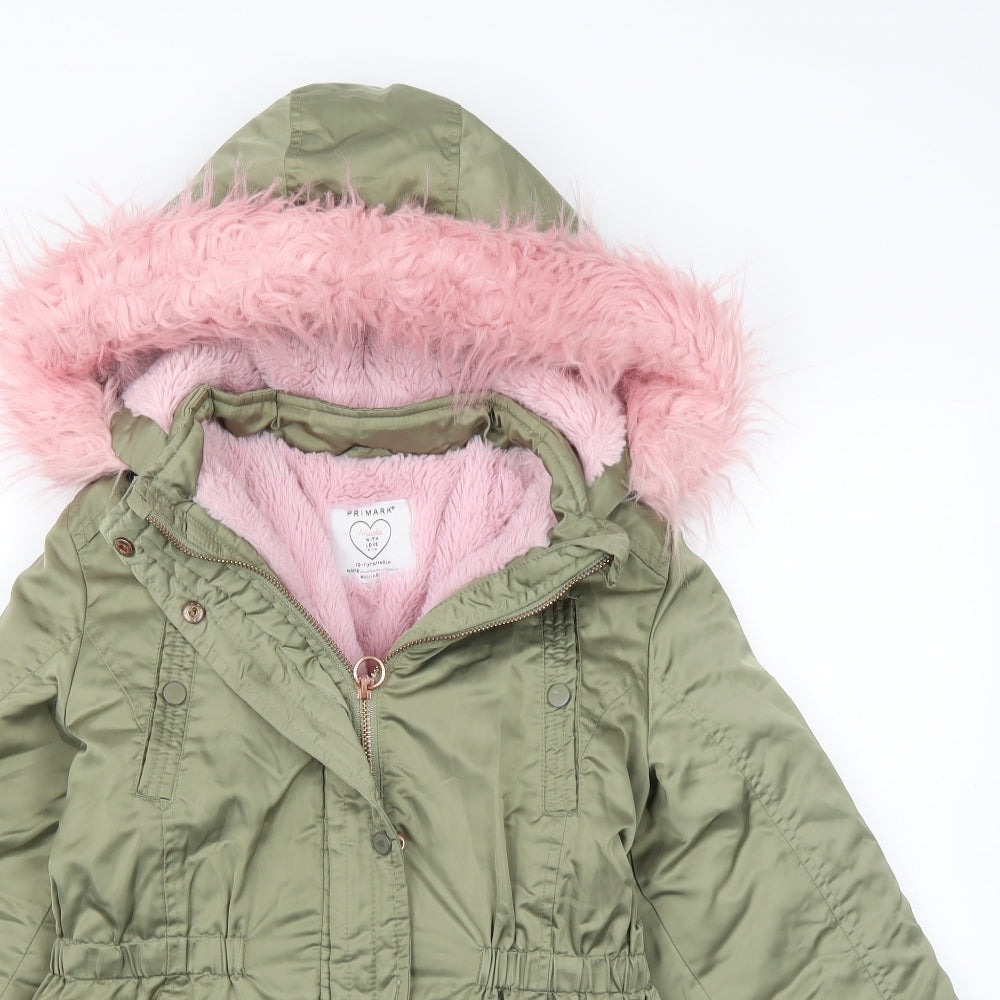 Primark Girls Green   Jacket Coat Size 10-11 Years