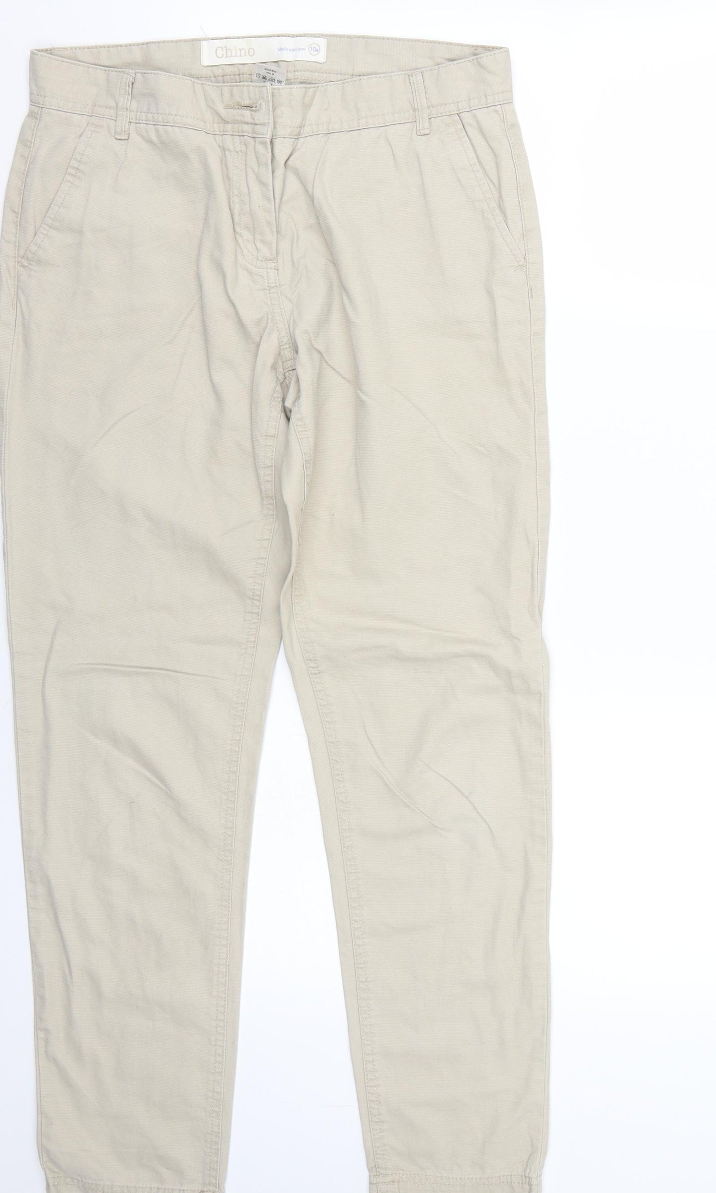 NEXT Womens Beige   Trousers  Size 10 L28 in