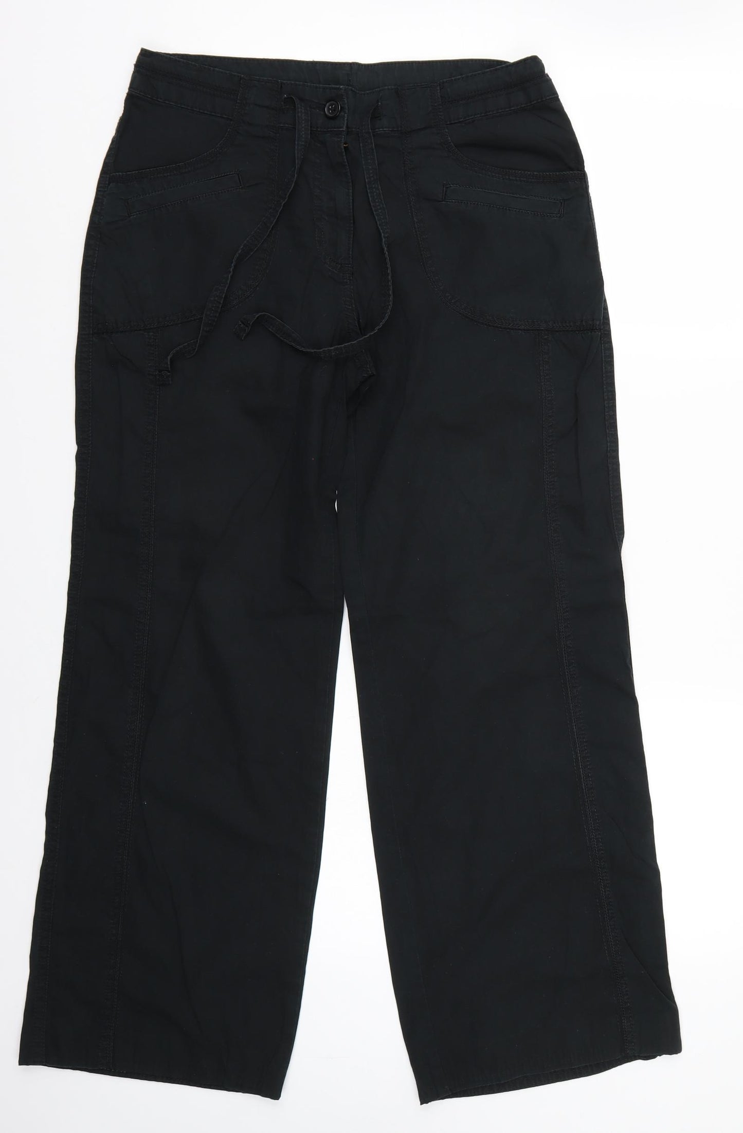 Marks and Spencer Womens Black   Cargo Trousers Size 10 L28 in