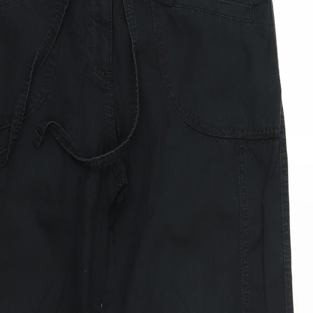 Marks and Spencer Womens Black   Cargo Trousers Size 10 L28 in