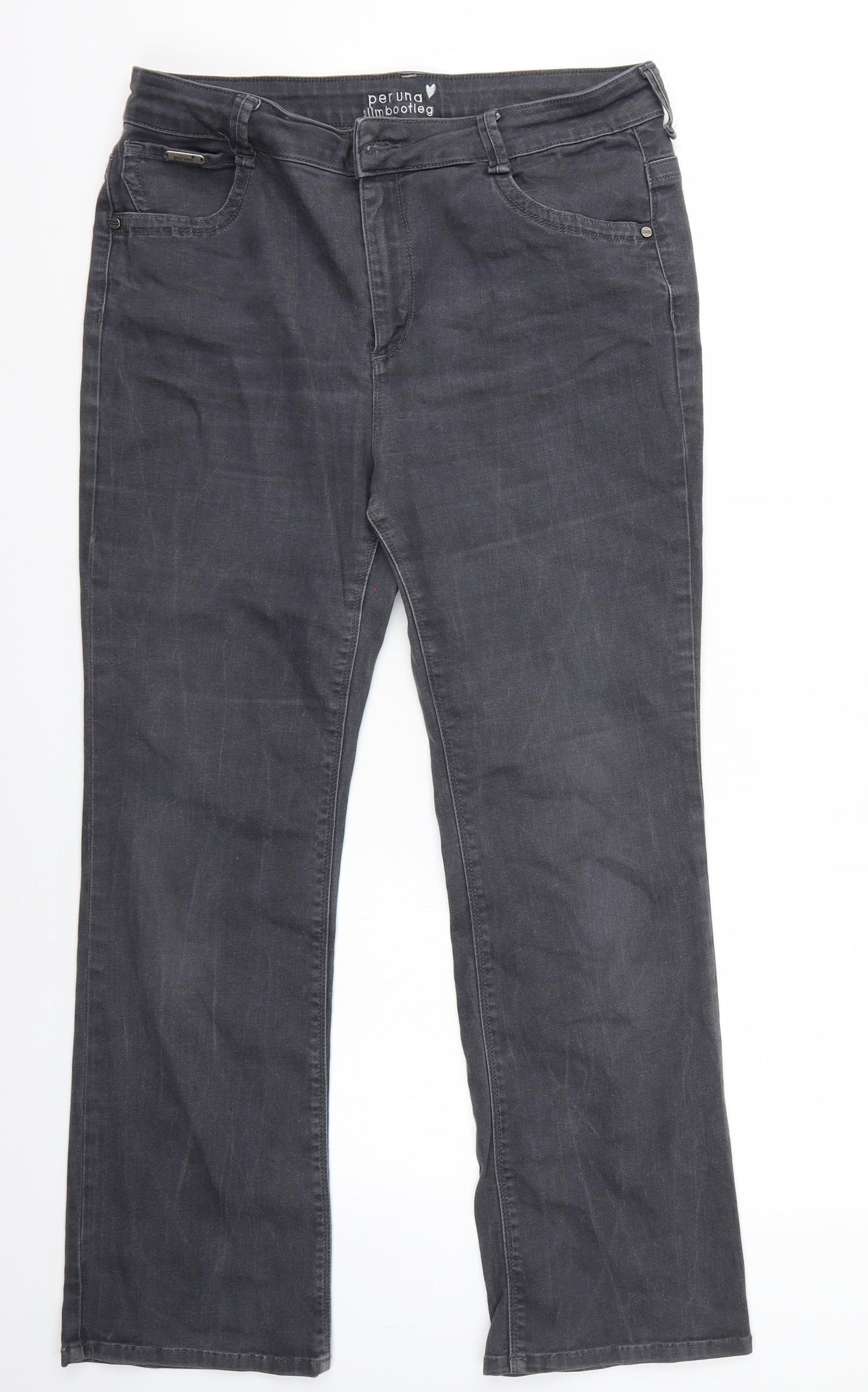 Marks and Spencer Womens Grey   Straight Jeans Size 16 L28 in