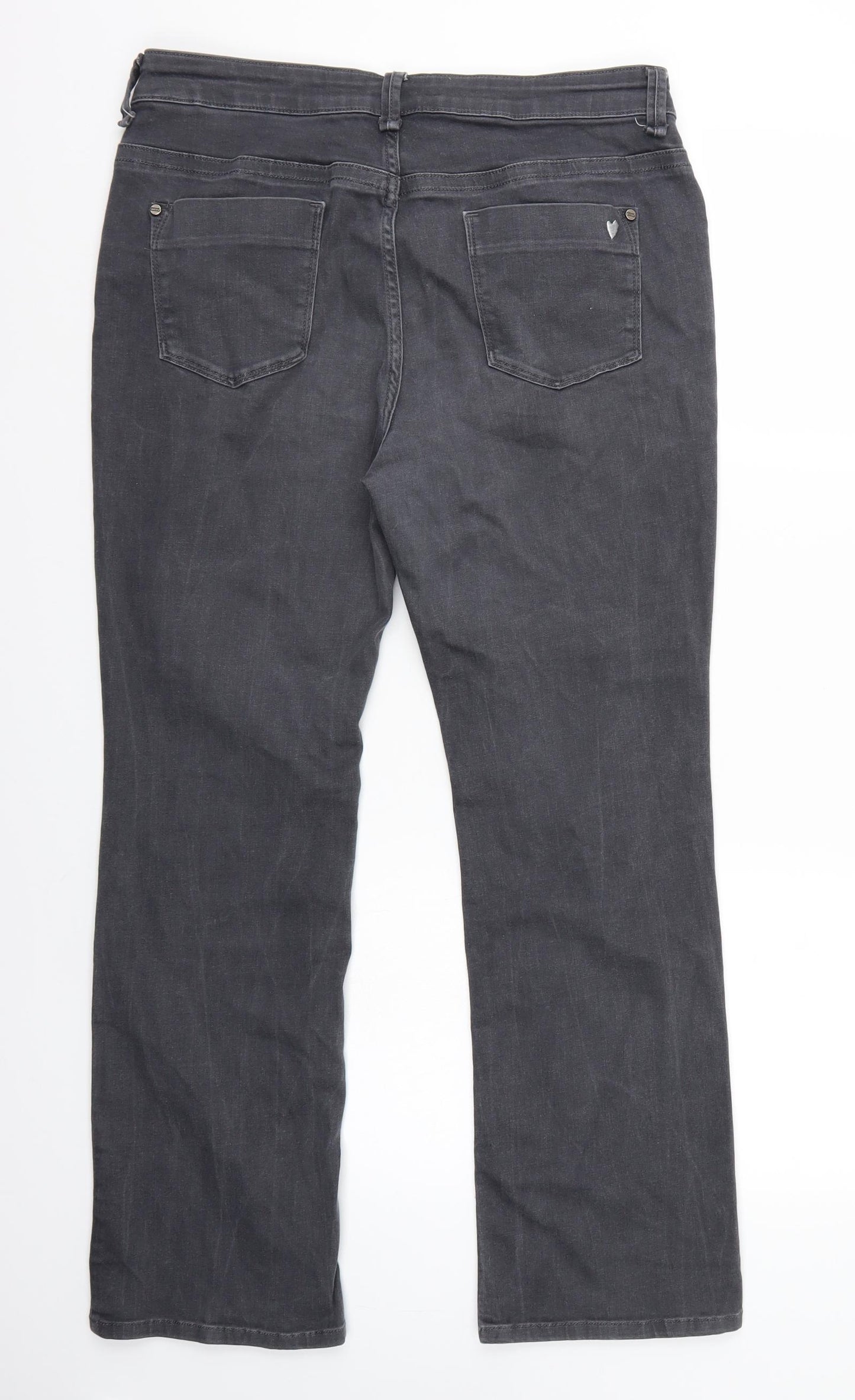 Marks and Spencer Womens Grey   Straight Jeans Size 16 L28 in