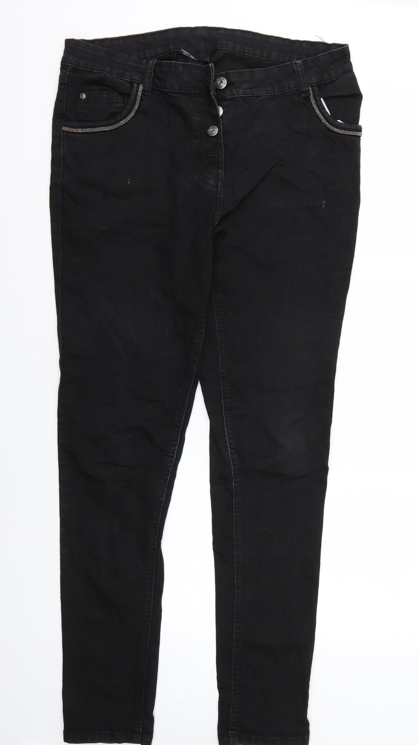 Gina Womens Black   Straight Jeans Size 44 L32 in