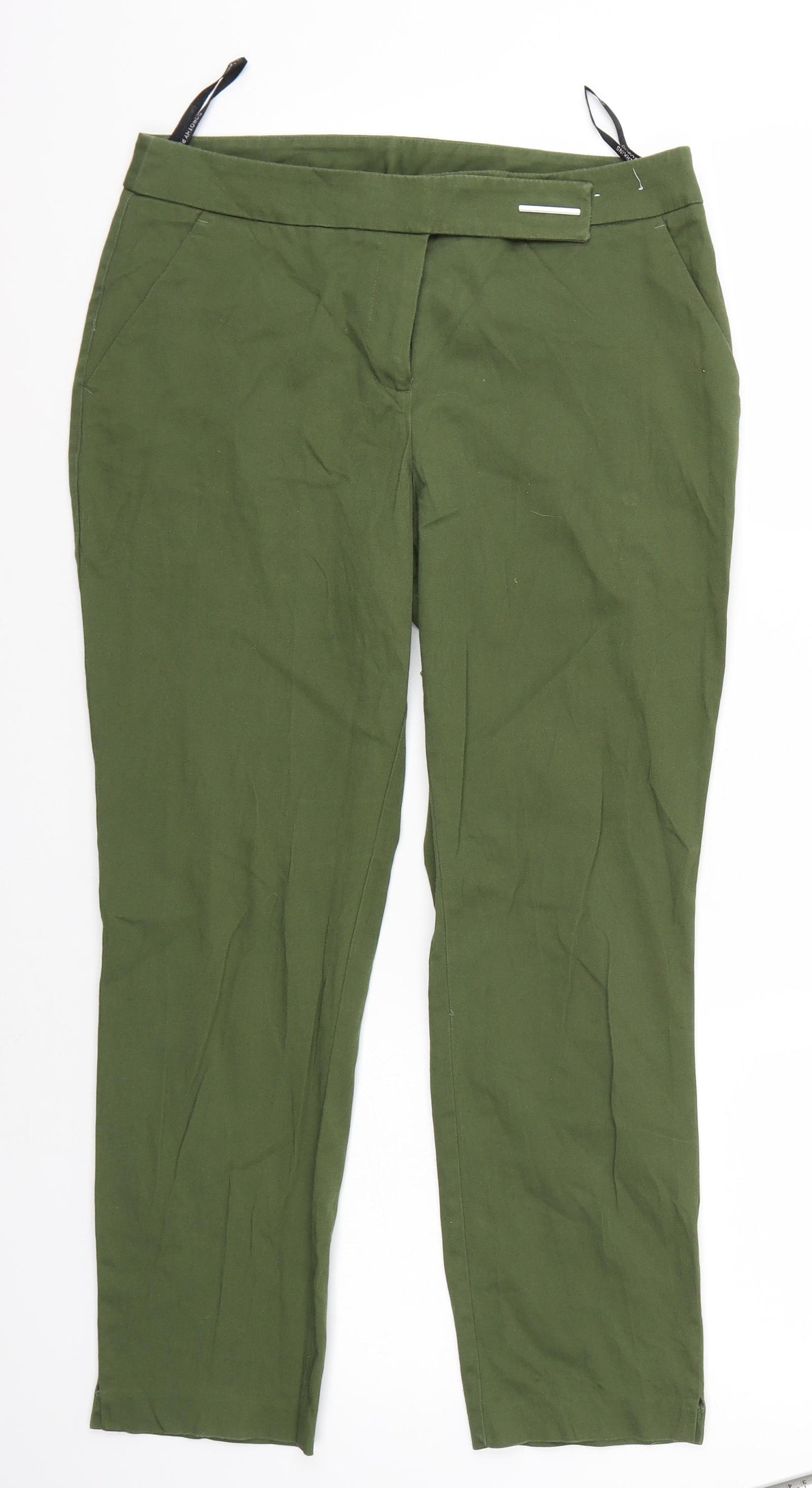 Dorothy Perkins Womens Green   Cropped Trousers Size 10 L26 in