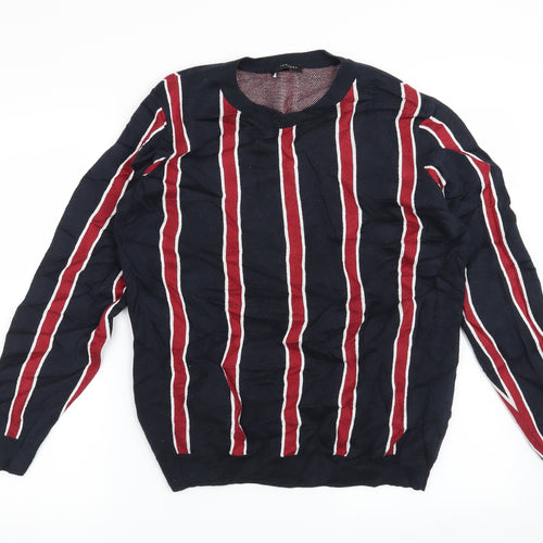 New Look Mens Blue Striped  Pullover Sweatshirt Size S