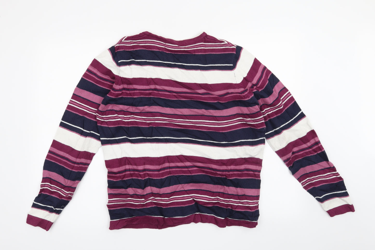 Isle Womens Purple Striped  Pullover Jumper Size 14
