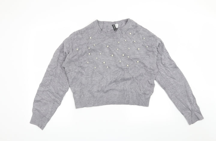 H&M Womens Grey   Pullover Jumper Size M