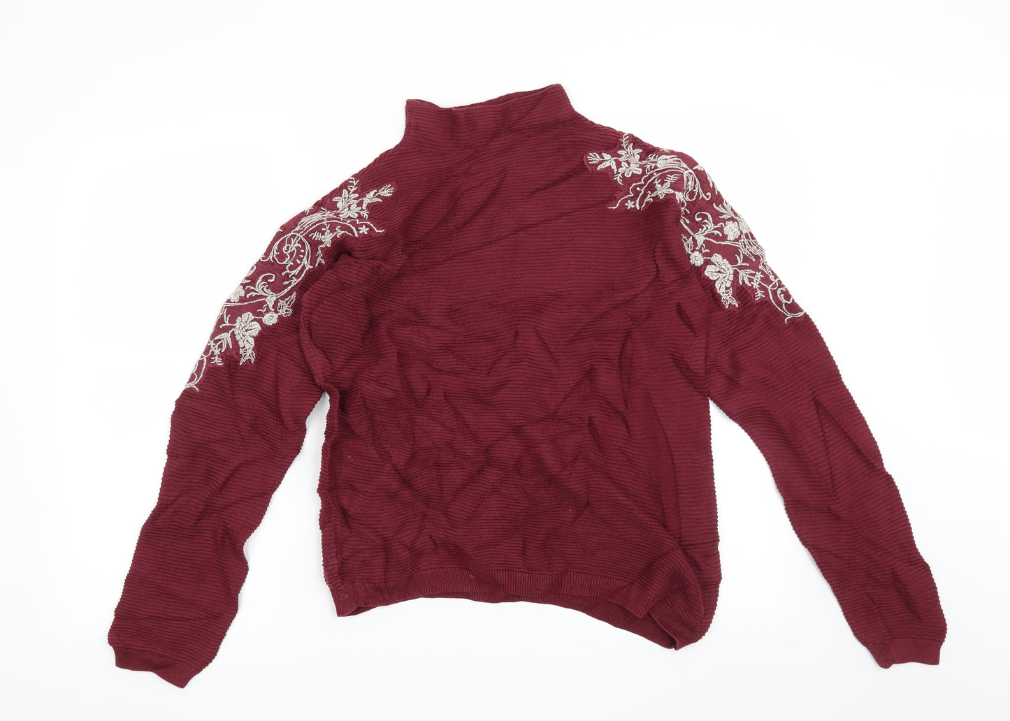 Per Una Womens Red Floral  Pullover Jumper Size 12