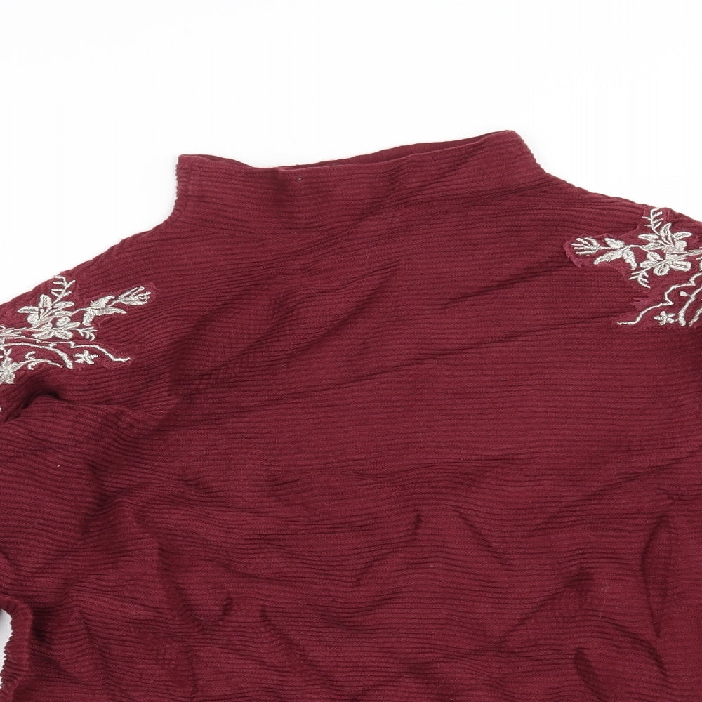 Per Una Womens Red Floral  Pullover Jumper Size 12