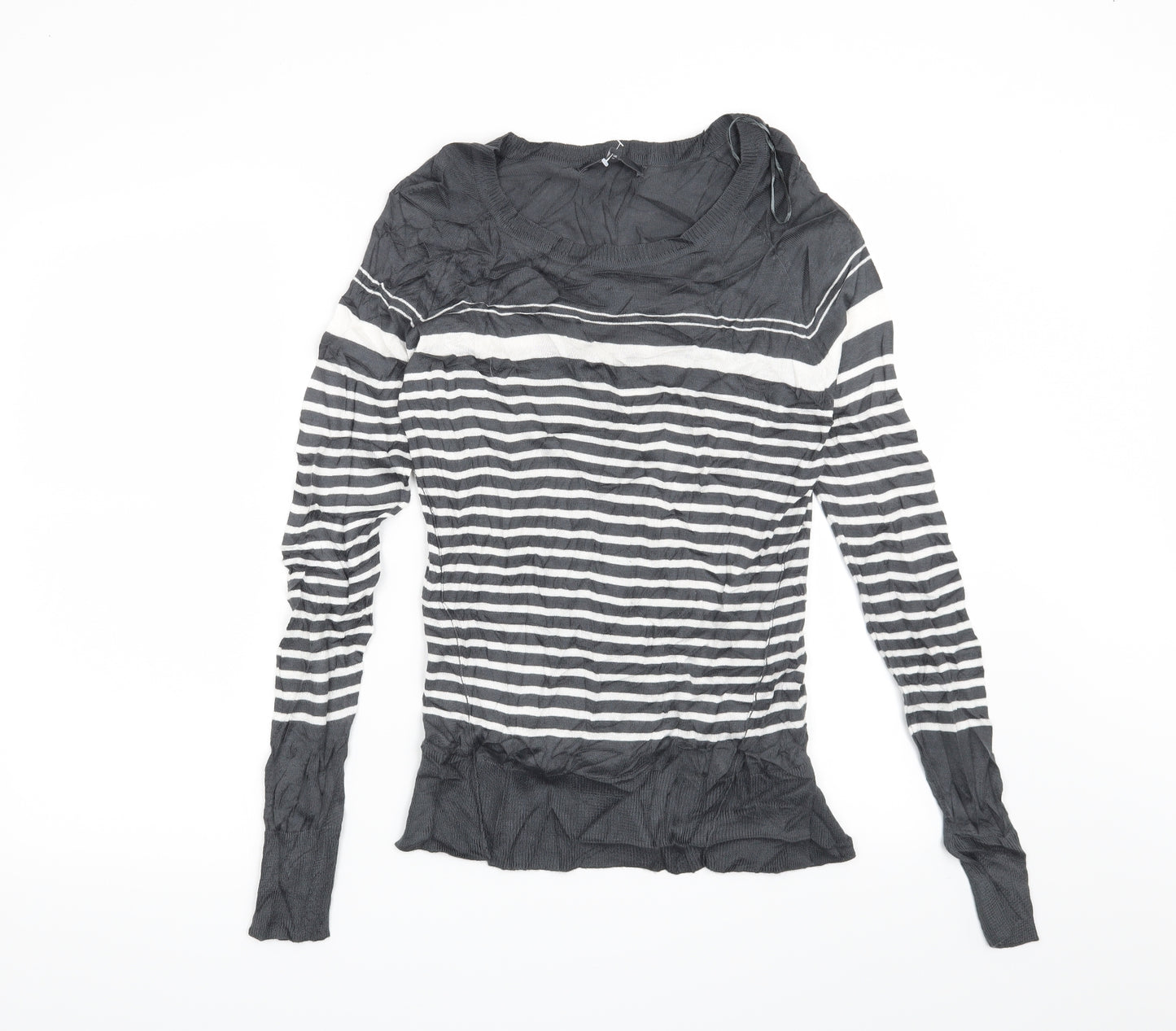 NEXT Womens Grey Striped  Pullover Jumper Size 8