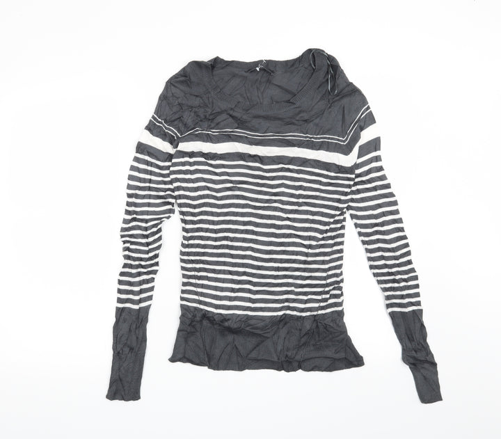 NEXT Womens Grey Striped  Pullover Jumper Size 8
