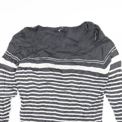 NEXT Womens Grey Striped  Pullover Jumper Size 8